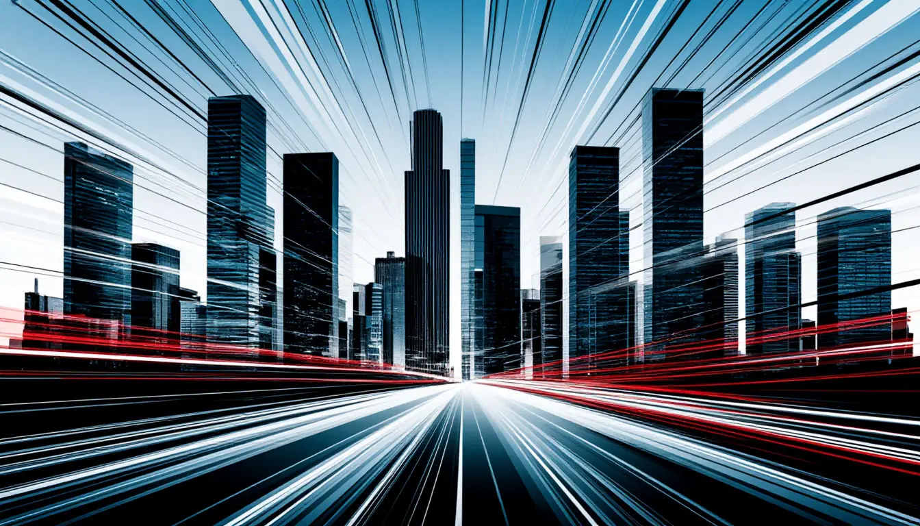 Abstract vibrant cityscape